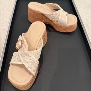 Chinese Laundry Beige Wedge Sandals
